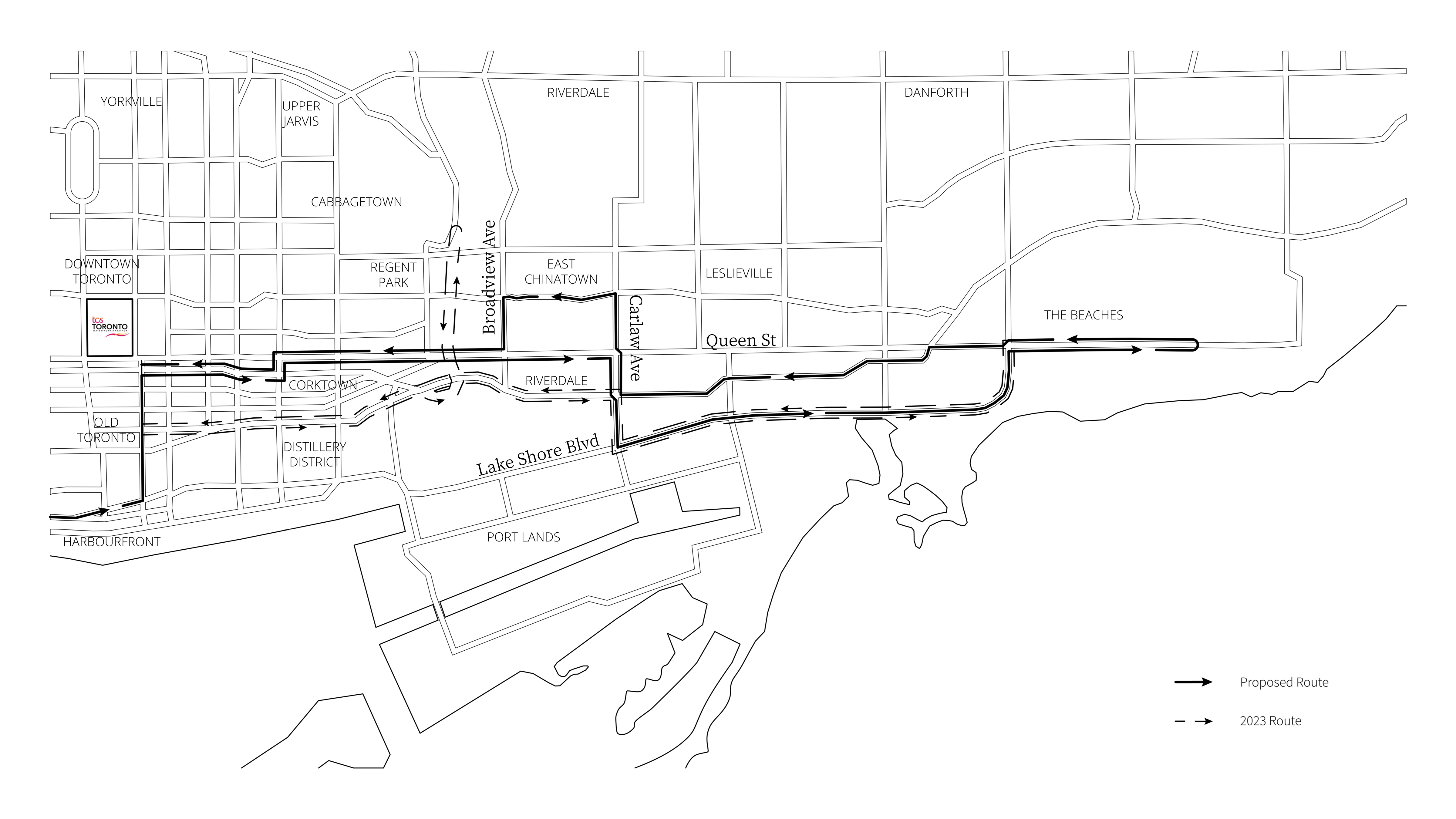 Rerouting the TCS Toronto Waterfront Marathon